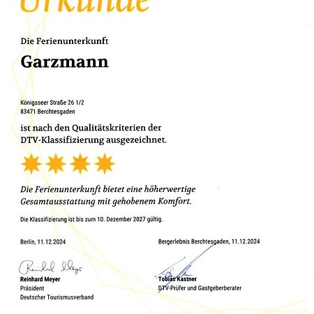 ברכטסגאדן Ferienwohnung Garzmann מראה חיצוני תמונה